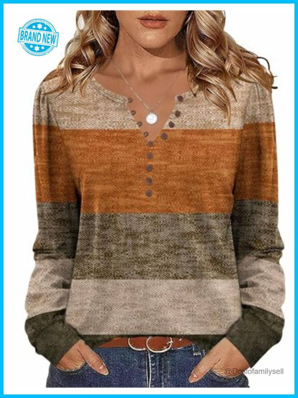 Long Sleeve Button Up Floral Tunic Top V Neck Loose Fit Blouse